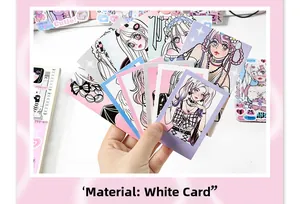 Detailed view of high-quality white cardboard material for anime-style sticker cards