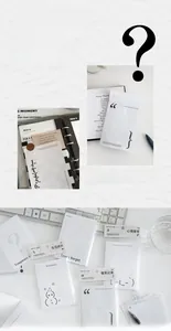 Macro shot of 80-sheet basic symbol memo pads for scrapbooking and decoration