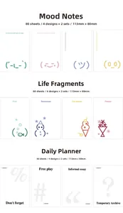 Detailed close-up of basic symbol memo pads with 80 sheets for journaling decor
