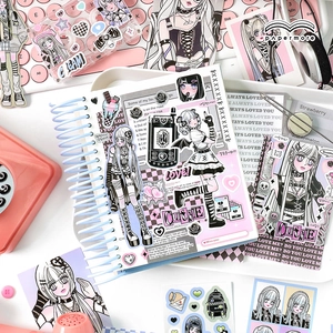 200pcs Y2K Harajuku anime girl decorative sticker set for DIY scrapbooking and journals