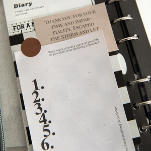 Minimalist symbol notepad stationery with to-do list cards and black binder rings