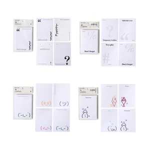 Minimalist stationery memo pads with basic symbols, smileys, and decorative paper for scrapbooking