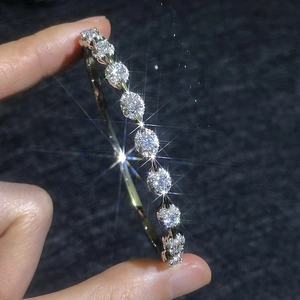 Sparkling S925 sterling silver moissanite bracelet with full diamond pig nose design