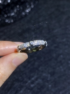 Sparkling S925 sterling silver moissanite ring with multi-stone pave setting