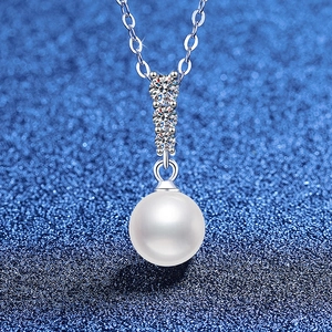 Collier Pendentif Künstliche Perle Moissanite Argent Sterling 925 Style Rétro Français Élégant Chaîne de Clavicule Bijoux Femme Cadeau