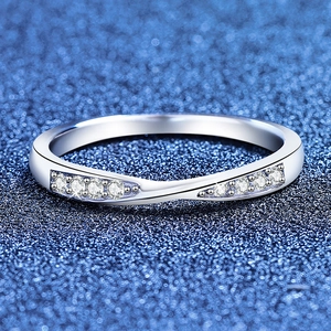 925 Sterling Silver Moissanite Ring For Women Twisted Cross Design Elegant Niche Style Birthday Jewelry Gift