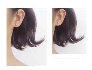Detail of 4mm and 5mm frosted rose gold silver stud earrings on ear model