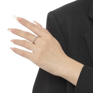 Handcrafted S925 sterling silver braided knot ring worn on finger for a stylish retro look