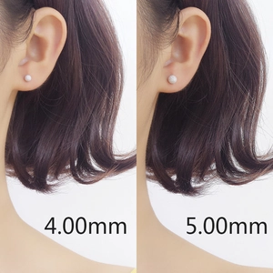 Minimalist 925 sterling silver ball stud earrings in 4mm and 5mm size comparison