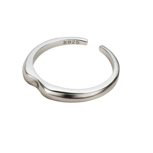 Minimalistischer S925 Sterlingsilber Ring unregelmäßig geometrisch offen für Frauen