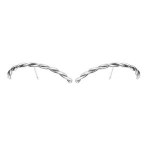 Vintage S925 sterling silver twisted line stud earrings with a handcrafted geometric design