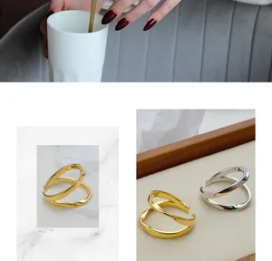 Detail view of the S925 sterling silver Mobius ring showing the engraved material stamp
