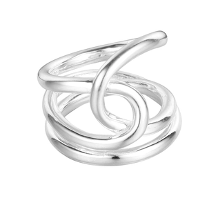 Minimalist S925 sterling silver ring with multi-layer spiral geometric design for women