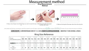 Guide for measuring finger circumference and S925 silver ring size comparison table