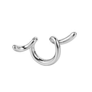 Orecchino a clip in argento sterling S925 con design a linea curva irregolare donna