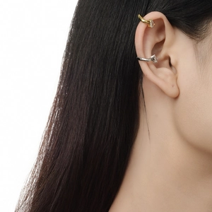 Minimalist gold and silver water drop zircon ear clips for women without piercings