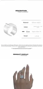 Detail view of S925 silver ring featuring geometric paper texture and polished finish