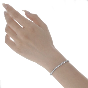 Classic S925 sterling silver tennis bracelet with round cubic zirconia stones for women