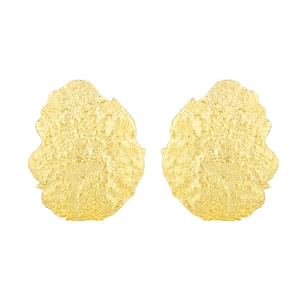 Orecchini a perno in argento S925 placcato oro con texture irregolare effetto lava