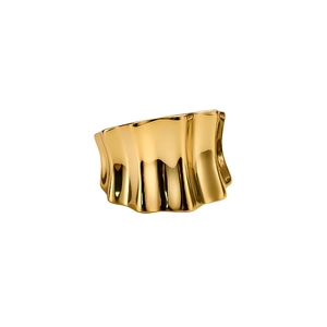 Minimalist S925 sterling silver striped ear cuff with gold-plated wavy texture design