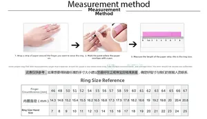 Size guide for S925 sterling silver ring showing circumference and diameter measurements
