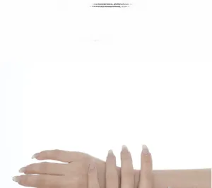 Detailed view of raindrops textured silver ring on fingers with elegant manicure