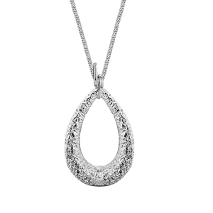 Collier en argent sterling S925 avec pendentif goutte d'eau à texture martelée