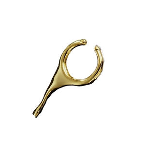 Minimalist S925 sterling silver liquid metal droplet ear cuffs in gold finish