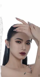 Close-up of elegant S925 sterling silver tassel ear cuff with zircon for non-pierced ears