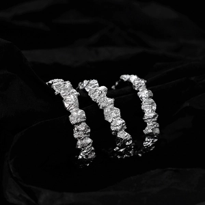 925 Sterling Silver Ring For Women Minimalist Irregular Rock Texture Lava Style Electroplated Industrial Finger Ring Jewelry Gift