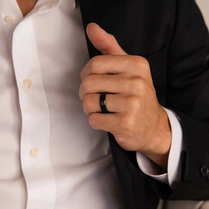 Anello da Uomo in Acciaio al Titanio Minimalista Galvanizzato Nero Oro Argento Anello a Fascia Lucido per Uomo Donna Gioielli
