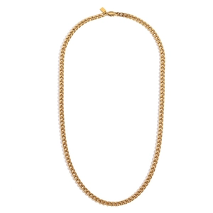 Collana a catena barbazzale in acciaio inossidabile placcato oro 18K con chiusura