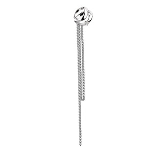 Elegant S925 sterling silver tassel ear cuff with sparkling zircon stone accents