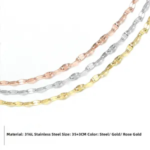 Colliers minimalistes en acier inoxydable 316L en finitions argent, or et or rose