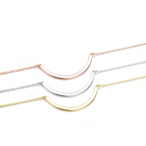 Collane minimaliste con arco a sorriso in acciaio inossidabile 316L oro e argento