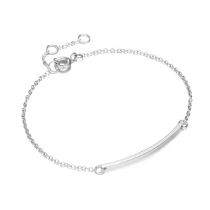 Minimalistische roestvrijstalen kettingarmband met rechthoekige staaf en verstelbare sluiting
