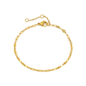 Minimalistisches doppellagiges Gold-Edelstahlarmband mit praktischem Karabinerverschluss