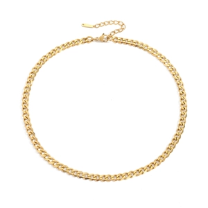 Elegante goldene Panzerkette aus Edelstahl für Damen mit verstellbarem Karabinerverschluss
