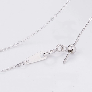 Adjustable stainless steel chain necklace with lobster clasp and sliding bead in silver finish