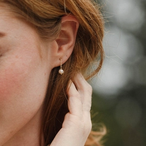 Minimalist Stainless Steel Freshwater Pearl Drop Earrings For Women Elegant Geometric Long Chain Dangle Earrings Jewelry