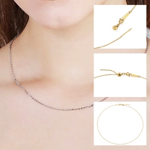Adjustable stainless steel cross chain necklace in gold and silver finish for women