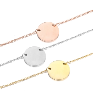 Minimalistische Rundanhänger-Halsketten in Gold, Silber und Roségold aus Edelstahl