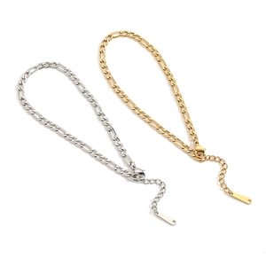 Cavigliere Figaro regolabili in acciaio inossidabile oro e argento con chiusura a moschettone