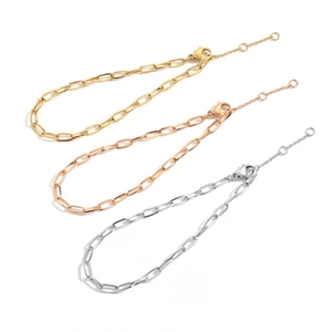 Minimalistisches Edelstahl-Büroklammer-Armband in Gold, Roségold und Silber mit Karabiner