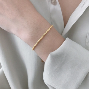 Fashion Stainless Steel Popcorn Chain Bracelet For Men Women 14K Gold Plated Minimalist Shimmering Hand Chain Jewelry Gift