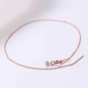 Minimalist rose gold adjustable stainless steel bracelet with lobster clasp and charm