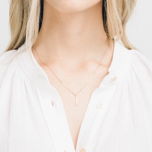 Minimalist Stainless Steel Vertical Bar Pendant Necklace For Women Electroplated Geometric Bar Choker Daily Fashion Jewelry Gift