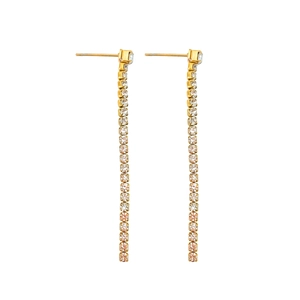 Boucles d'oreilles pendantes dorées avec zircons pour un effet visage affiné