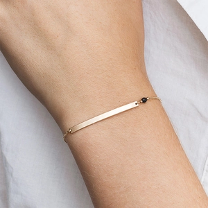 Minimalist Stainless Steel Bar Bracelet For Women Men Geometric Gold Silver Plated Chain Bracelet With Artificial Pearl Charm