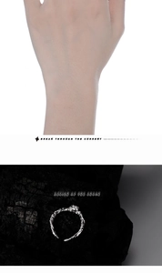 Detail of irregular rock texture S925 silver ring with square zircon stone